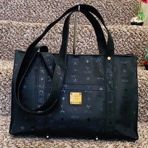 MCM Black PVC Shoulder Bag 11527